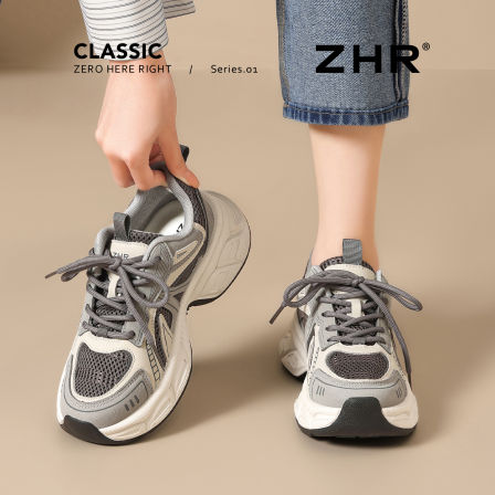 ZHR则则加绒老爹鞋女2025秋冬季新款厚底运动鞋增高不累脚休闲鞋