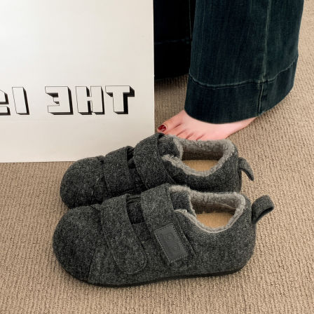 厚底加绒灰色勃肯鞋女毛毛雪地靴2025新款冬季加厚保暖豆豆棉鞋子