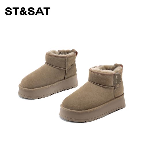 【腊梅怒放】星期六加绒时尚加厚雪地靴2025新款百搭气质短筒靴保暖主图
