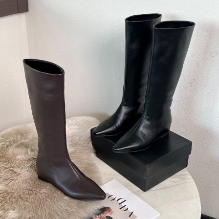 小小苏跟高4公分丨意大利尖尖时pro装靴女鞋高筒靴瘦瘦靴EQX55677