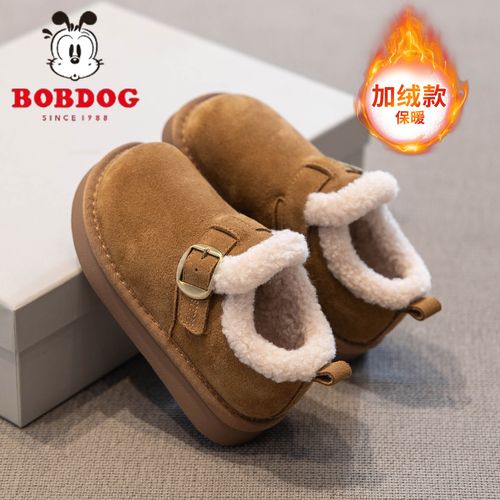 巴布豆儿童雪地棉2025新款冬季女童雪地靴女宝大棉鞋加绒加厚冬鞋主图