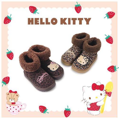 HELLO KITTY/凯蒂猫雪地靴刺绣冬季百搭加绒保暖雪地靴女童棉鞋主图
