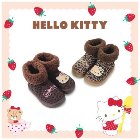 HELLO KITTY/凯蒂猫雪地靴刺绣冬季百搭加绒保暖雪地靴女童棉鞋