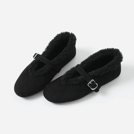 ED08044 茉莉雅集 AL@I@经典圆头羊猄皮内里羊毛暖意融融玛丽珍鞋