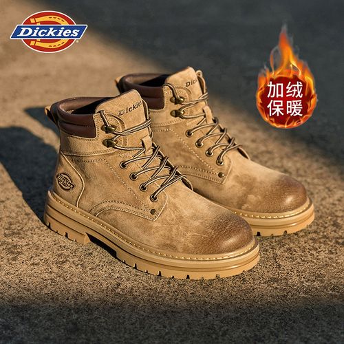 Dickies2025新款保暖冬季英伦风男靴加绒马丁靴耐磨时尚工装靴主图