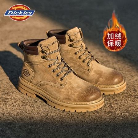 Dickies2025新款保暖冬季英伦风男靴加绒马丁靴耐磨时尚工装靴