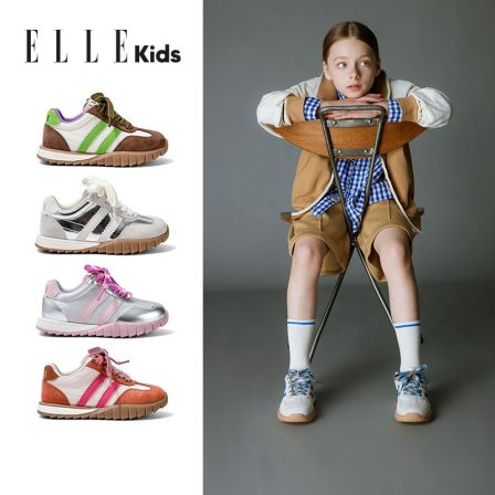 ELLEkids童鞋男童跑步鞋秋季儿童运动鞋休闲鞋女童鞋子EFG33285-5