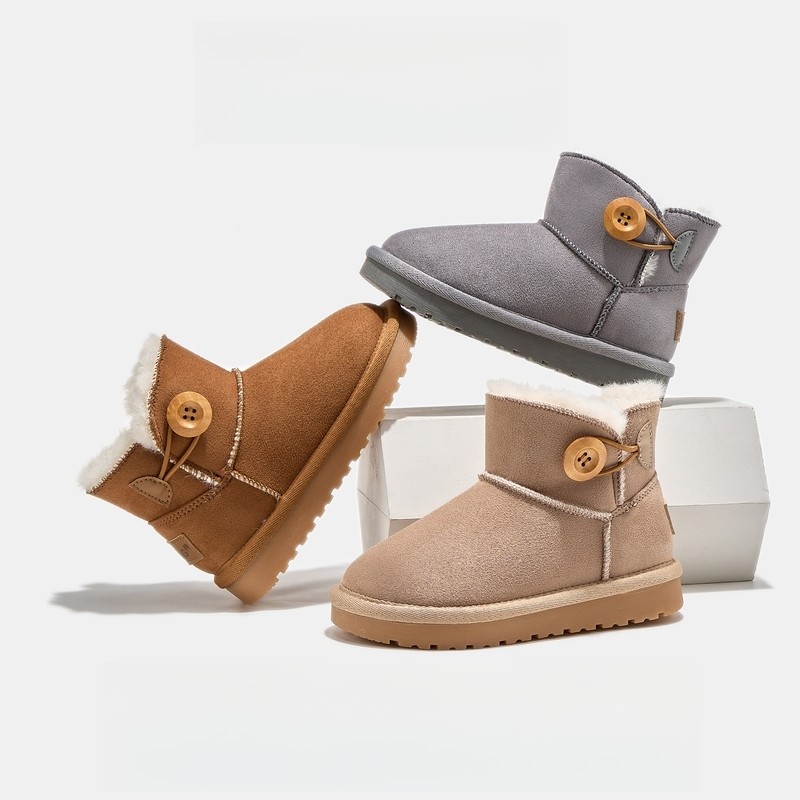 雪地靴1232儿童冬季加绒加厚时尚软底男女童保暖棉鞋雪地靴③区主图