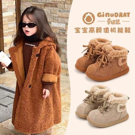 奇诺鼠【爆米花】宝宝鞋百搭加绒加厚高颜值棉鞋机能鞋冬季0826M