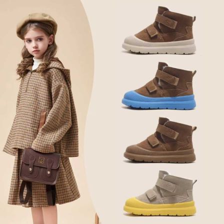 梦特娇男女儿童雪地靴2025冬季新款加绒防寒防风雪地靴BG59888