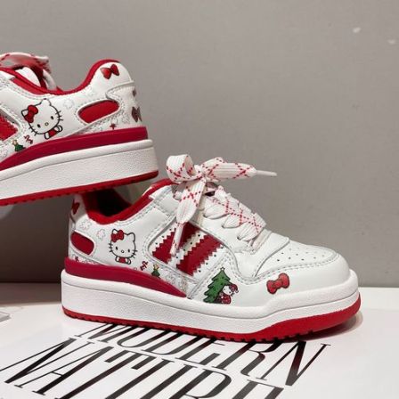 左左家中大童秋冬加绒卡通亲子板鞋女童免系带可爱时髦百搭运动鞋