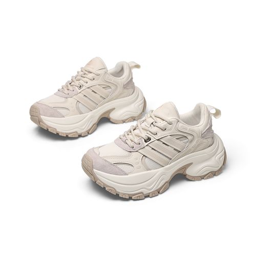 门店79&9！首尔清晨」厚底增高不累脚牛皮运动休闲老爹鞋女 C25473主图