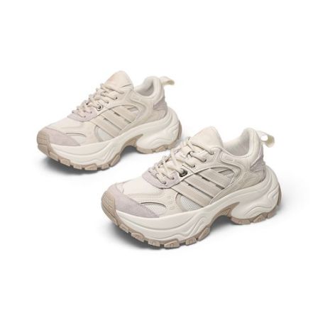 门店79&9！首尔清晨」厚底增高不累脚牛皮运动休闲老爹鞋女 C25473