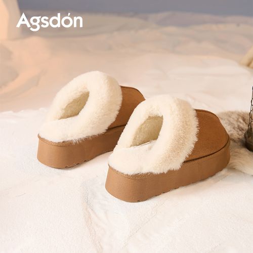 954040毛毛棉拖鞋外穿2025秋冬新款防滑高级感厚底低帮雪地靴xx主图