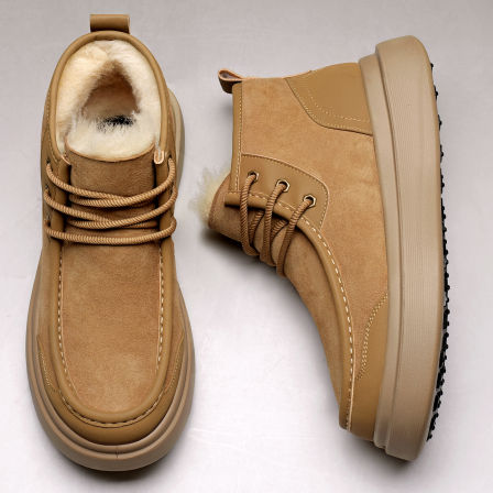 雪地靴男款冬季加绒保暖厚底防滑东北防寒皮毛一体男士羊毛棉鞋子