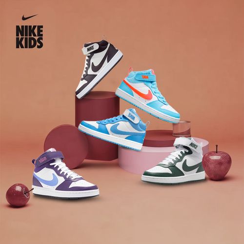 【拼款】NIKE耐克男女多色高帮板鞋青少年大童鞋CD7782&小童CD7783主图