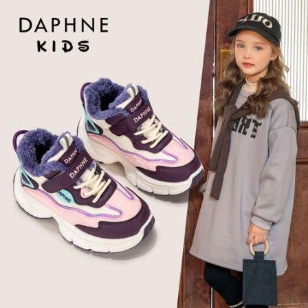 达芙妮2025冬季新款儿童加绒保暖冬鞋大童加厚大棉鞋8082