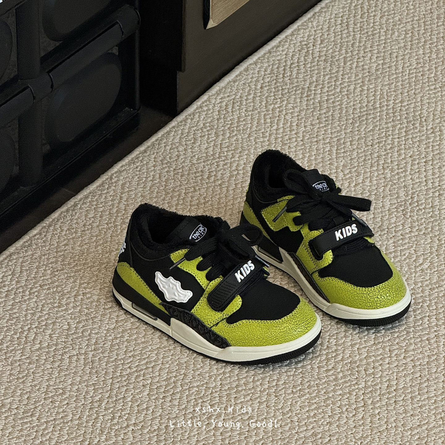 暗夜骑士儿童空军篮球鞋高街IP款秋冬加绒男童鞋子保暖女童运动鞋主图