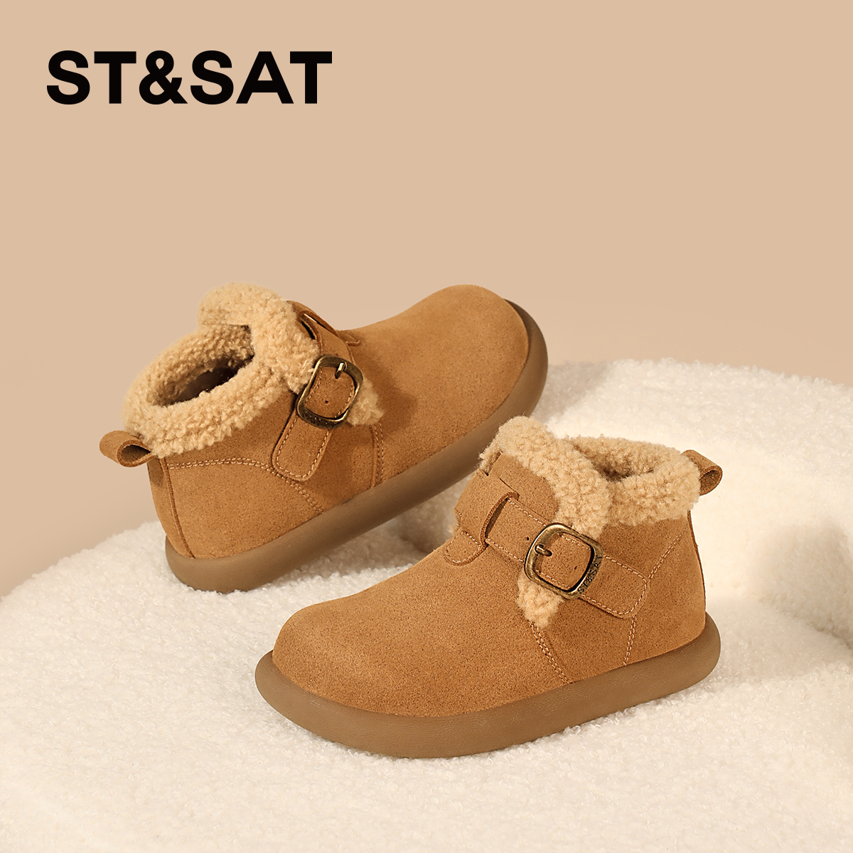 星期六童鞋儿童棉鞋2025秋冬季新款儿童棉鞋女童鞋子保暖毛毛鞋主图