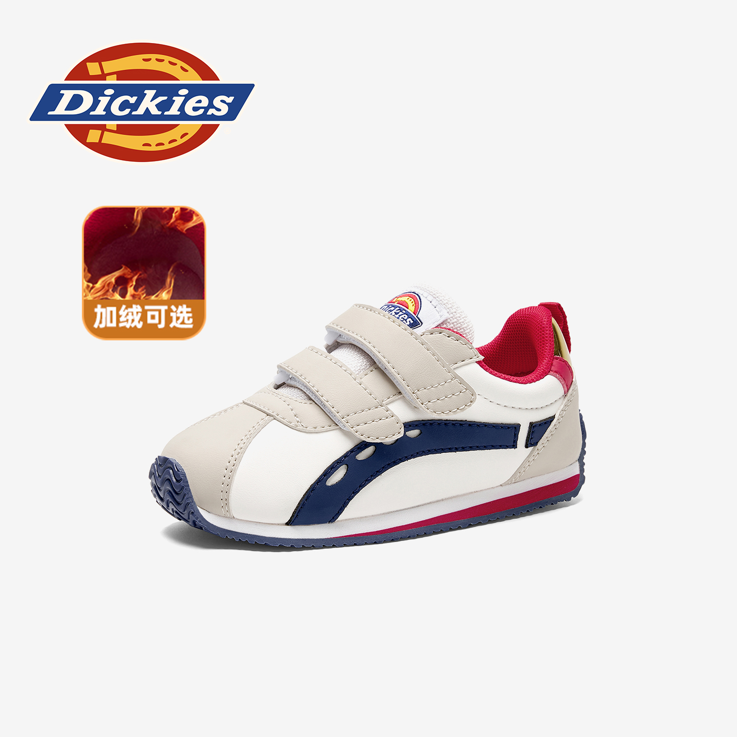 Dickies中小童阿甘鞋2025冬季新款加绒保暖儿童运动鞋男女童跑鞋主图