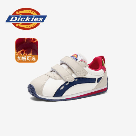 Dickies中小童阿甘鞋2025冬季新款加绒保暖儿童运动鞋男女童跑鞋