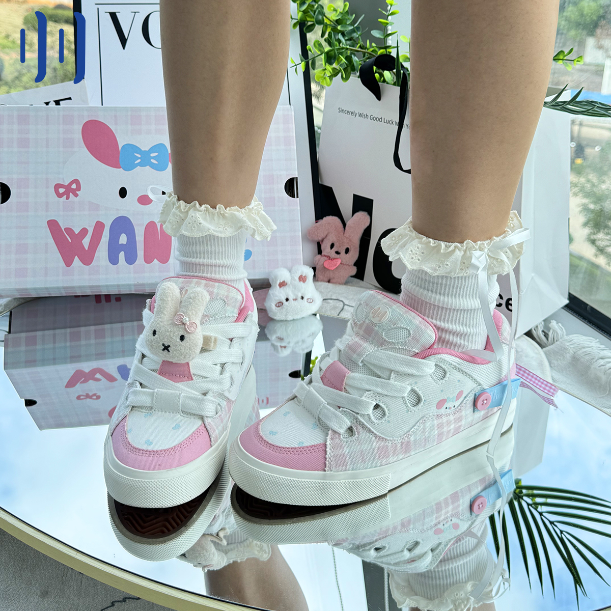 顽刻ollieskate面包鞋兔泡泡配色秋季BAKE低帮男女国潮滑板鞋主图