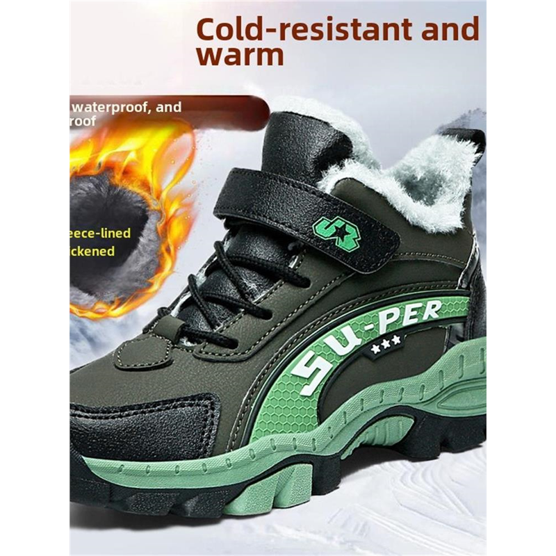 零下40度东北雪地靴男冬季加绒加厚大棉鞋初中学生青少年登山大童主图