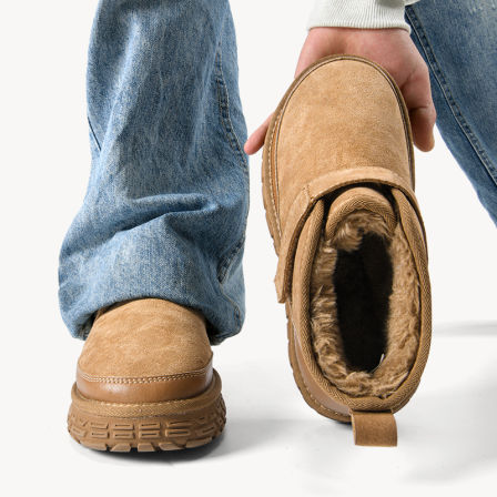 东北雪地靴男冬季2025新款皮毛一体防水防滑加绒加厚保暖桑坡棉鞋