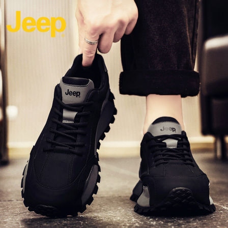 jeep吉普运动鞋男鞋2025新款冬季款休闲跑步增高阿甘老爹鞋子男士