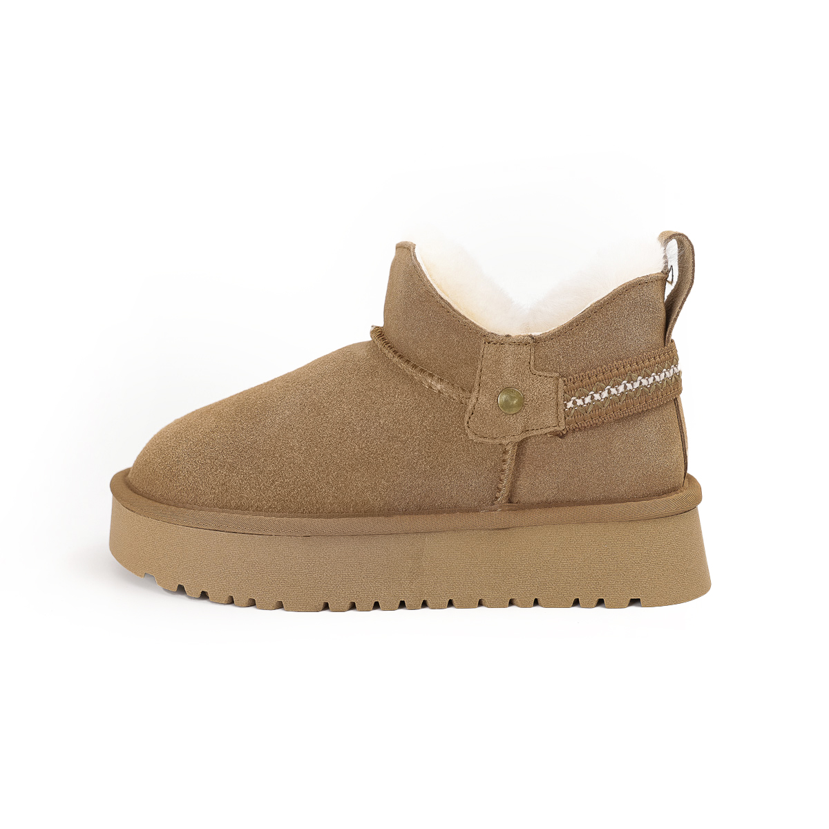 西湖阁老【黛】冬款 加绒加厚防寒保暖厚底一脚蹬磨砂雪地靴012主图