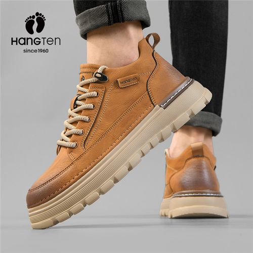 美国欢腾男鞋2026春季新款复古擦色低帮工装鞋厚底增高休闲板鞋子主图