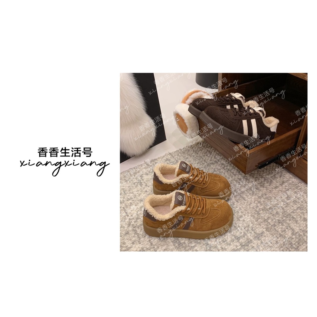 加绒德训鞋2025新款时尚百搭保暖休闲鞋XX A16-1 跟高4CM主图