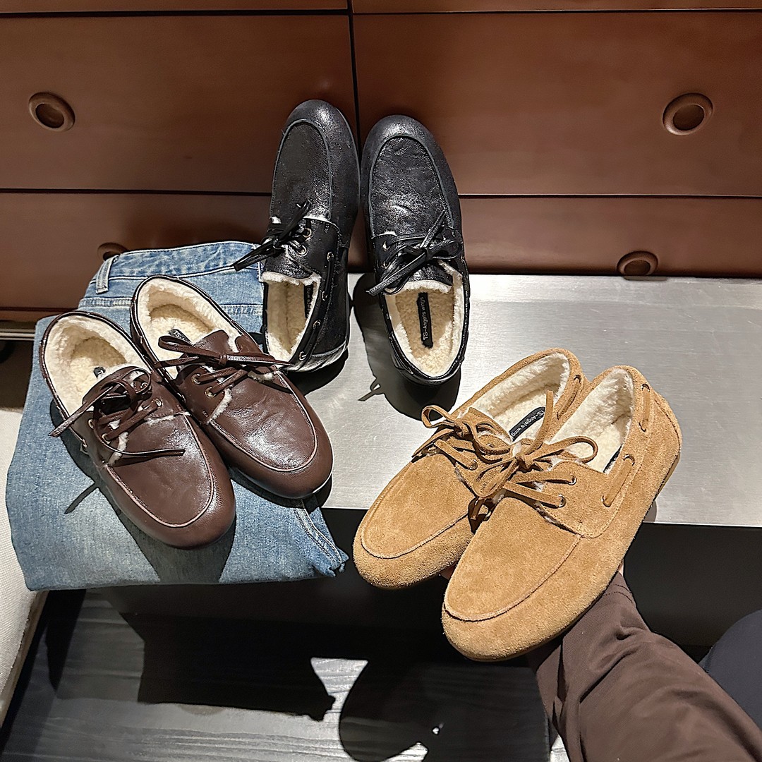 TS/TS穆勒鞋女款2025秋冬新款简约百搭一脚蹬复古加绒休闲小单鞋主图