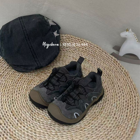 JBM童鞋男童加绒运动鞋2025冬季儿童轻便休闲鞋复古德训鞋登山鞋