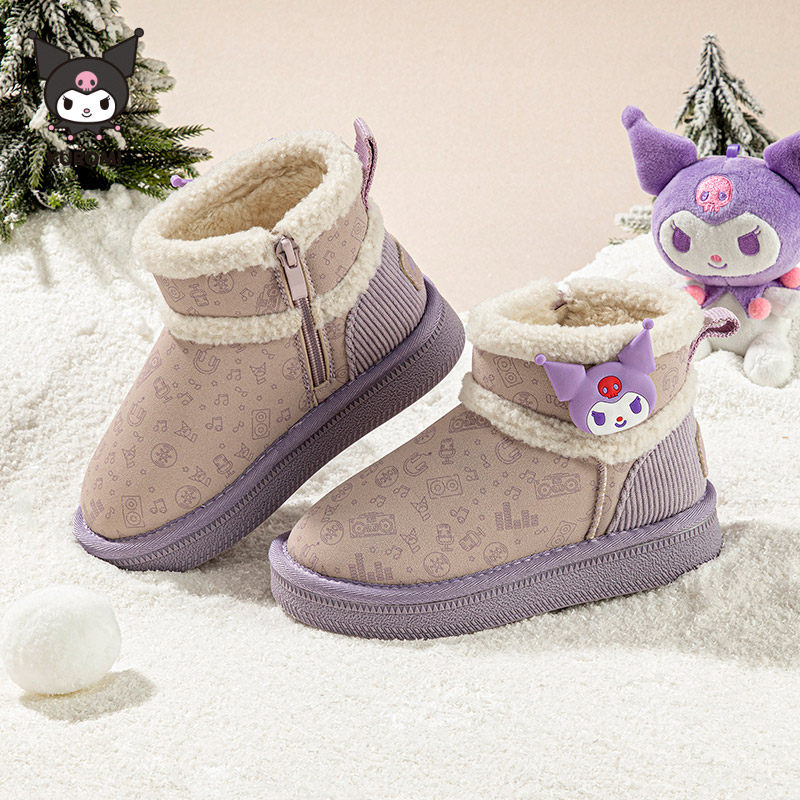 Kuromi库洛米女童雪地靴2025冬季新款加绒加厚保暖棉鞋中大童鞋子主图