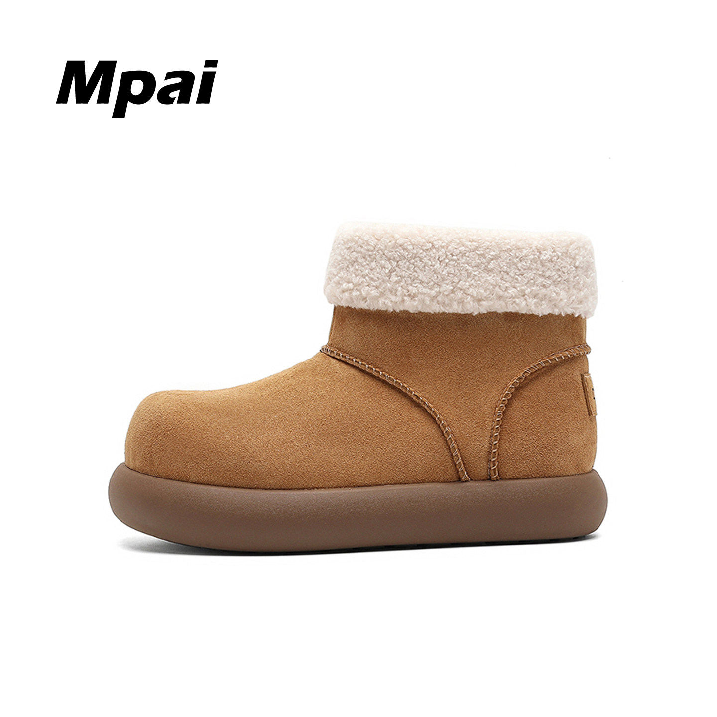 梦牌 时尚大头雪地靴冬季加绒加厚保暖羊羔绒情侣厚底短靴男女款主图