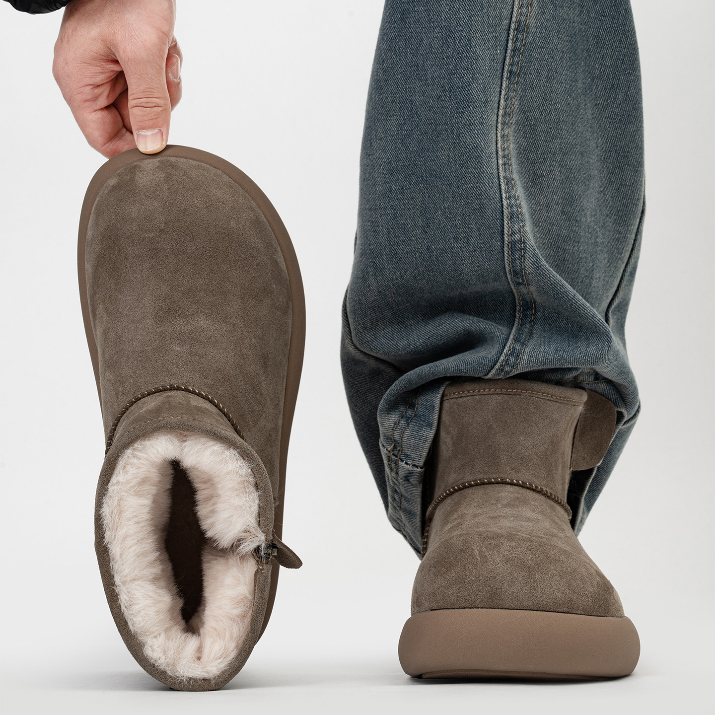 厚底小土豆雪地靴男女冬季加绒加厚保暖东北棉鞋大头切尔西短靴潮主图