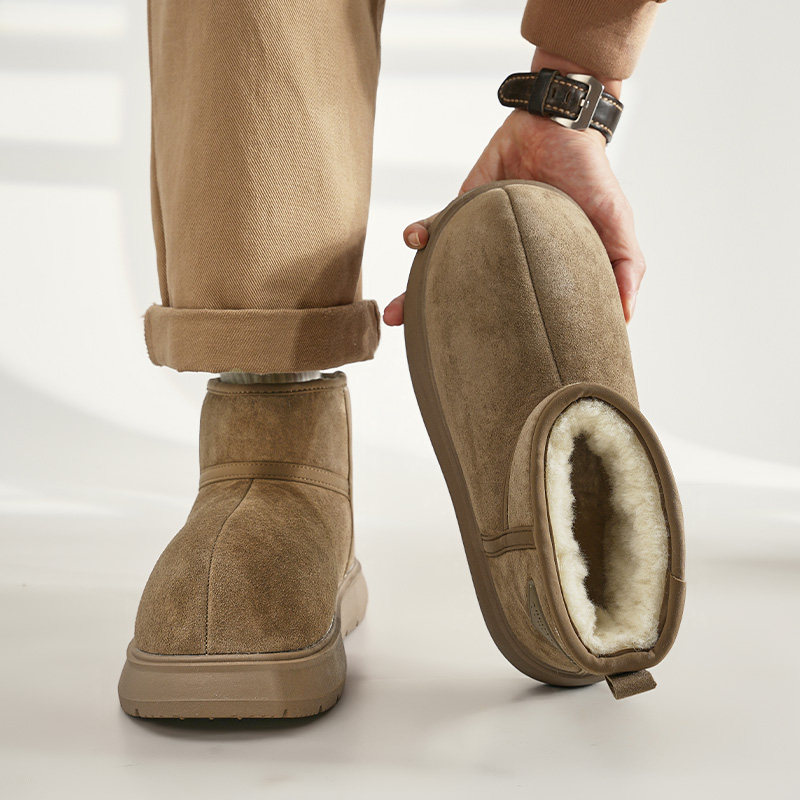 卡皮巴拉大头丑萌雪地靴男女冬季加绒厚底户外零下40°面包棉大鞋主图