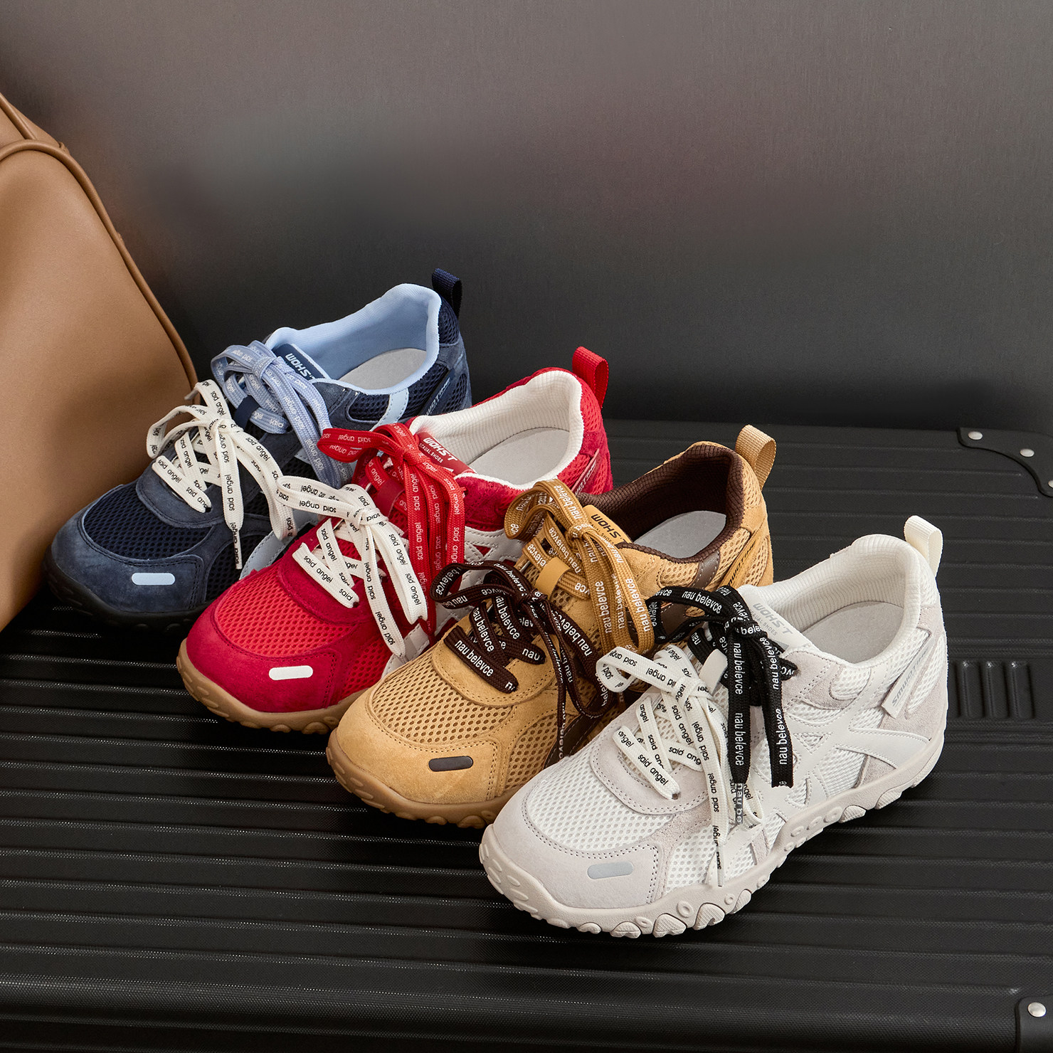 7CM内增高德训鞋女鞋2025秋冬新款网面厚底透气休闲运动鞋阿甘鞋主图