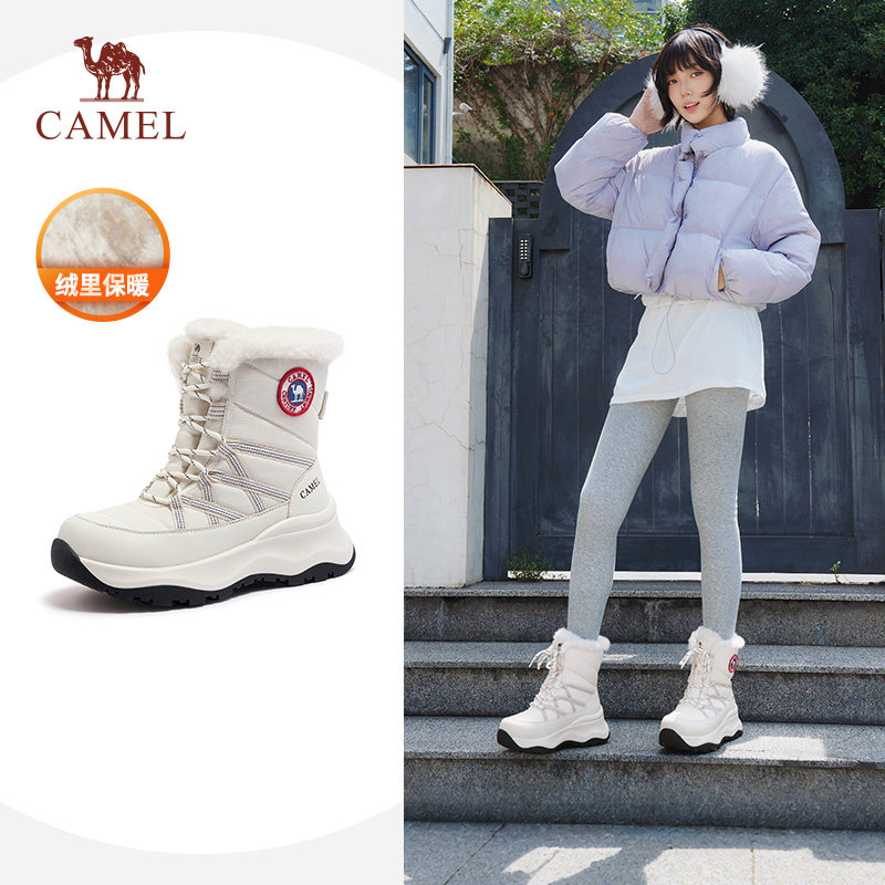 骆驼熔岩雪地靴女鞋2025冬季新款东北户外防水防滑棉鞋加绒靴子女主图