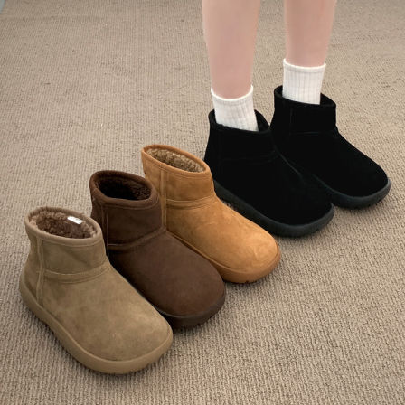 小土豆厚底雪地靴女冬2025新款加绒加厚短靴防水防滑保暖勃肯棉鞋