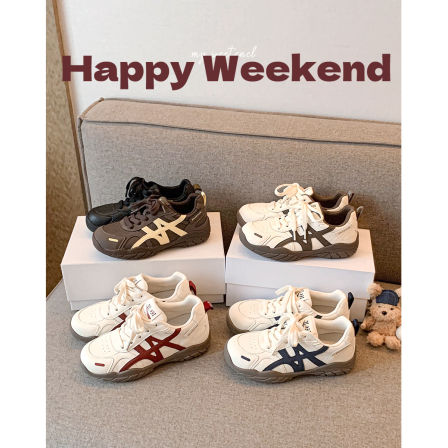 真皮版~复古内增高芭蕾德训鞋女2025新款爆款加绒厚底阿甘运动鞋