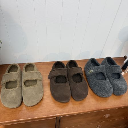 超级爆款复古毛呢玛丽珍鞋女魔术贴内增高勃肯鞋一脚蹬毛毛鞋