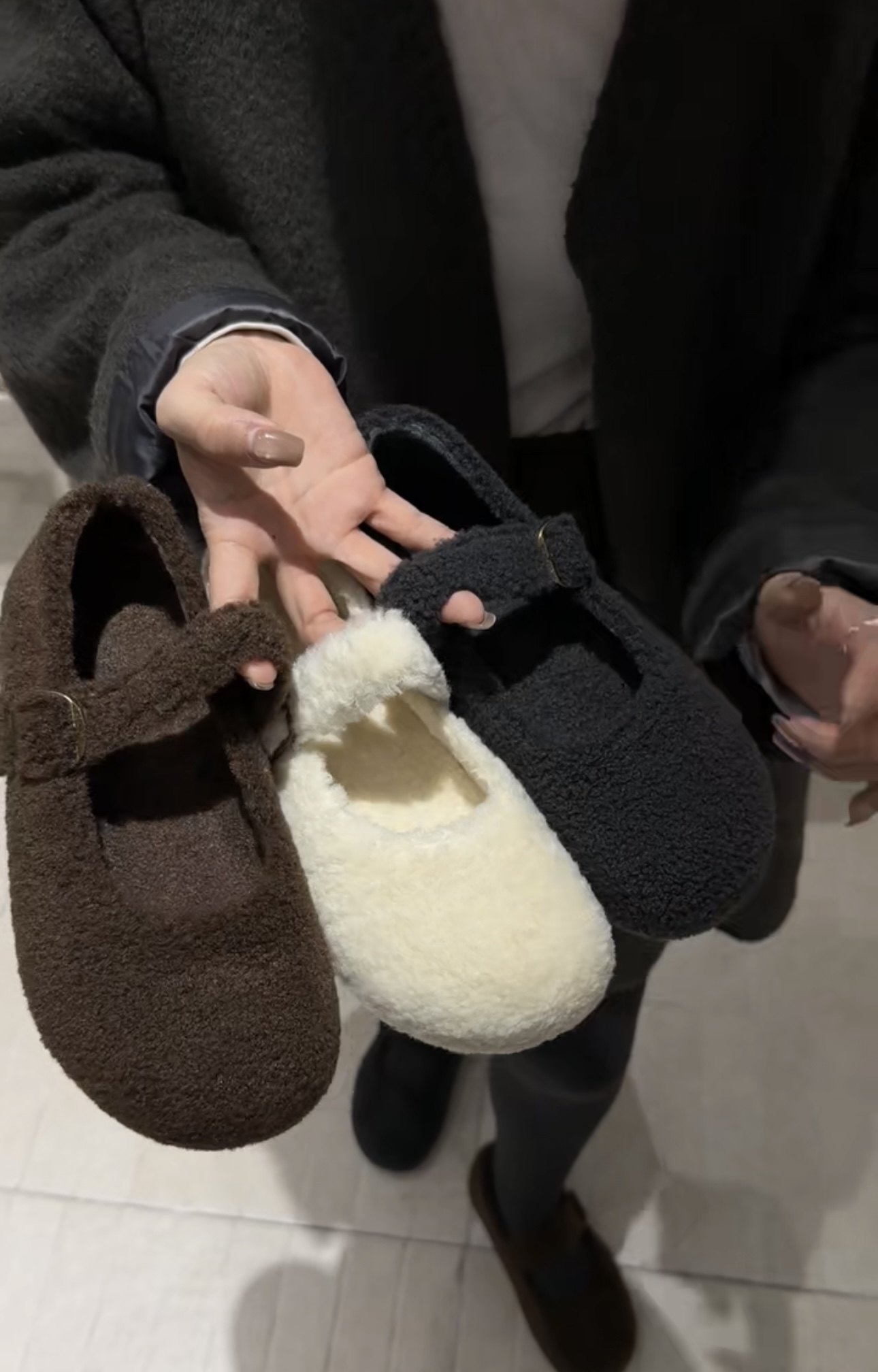 MFX 羊毛法式勃肯鞋毛毛鞋女外穿加绒玛丽珍单鞋棉鞋 80-059主图