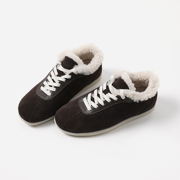 EY08024 茉莉雅集 B*C美拉德高丝光牛猄皮羊毛内里加绒保暖德训鞋主图