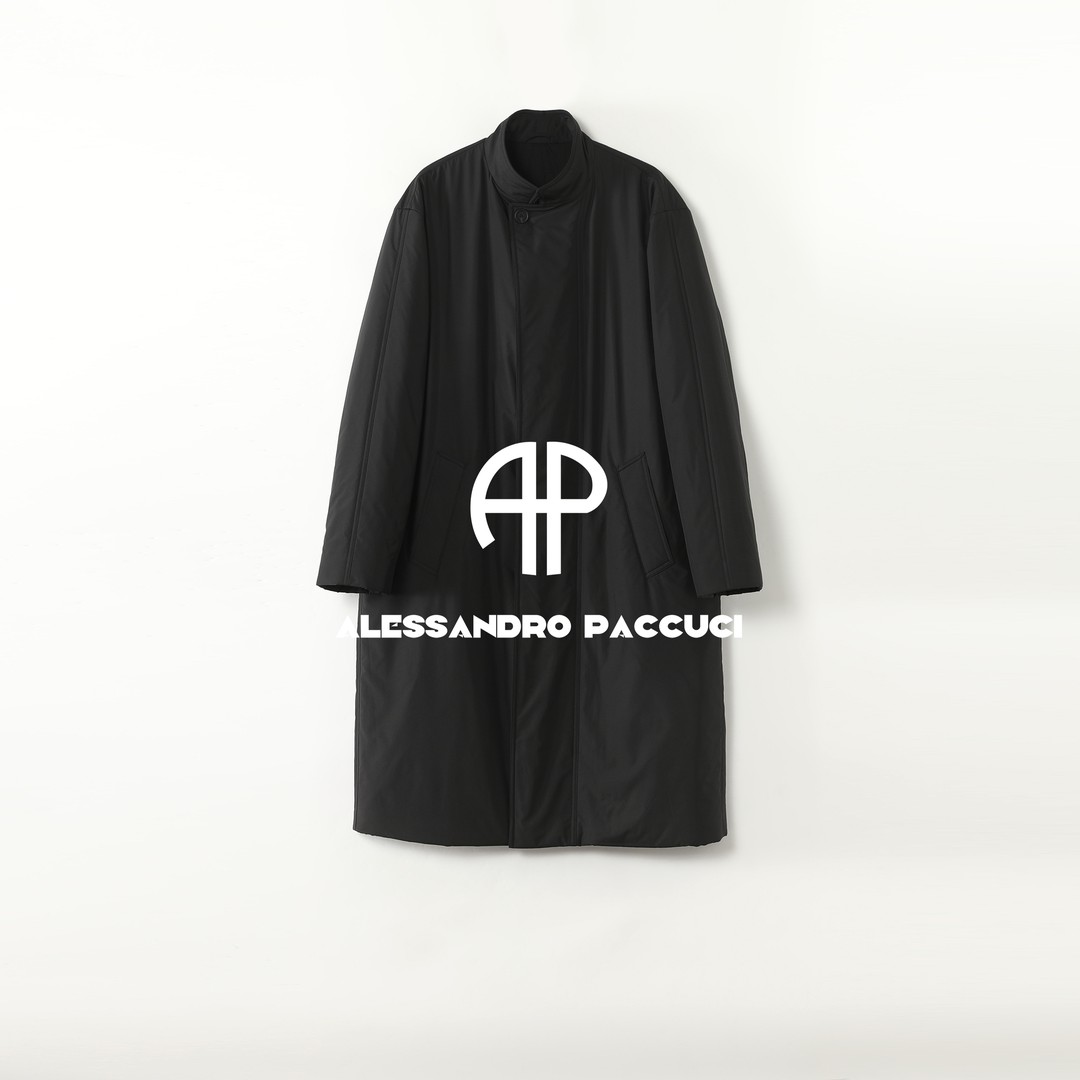 AP洛哥54006GM立领黑色时尚休闲百搭宽松中长款外套 冬季主图