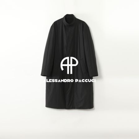 AP洛哥54006GM立领黑色时尚休闲百搭宽松中长款外套 冬季