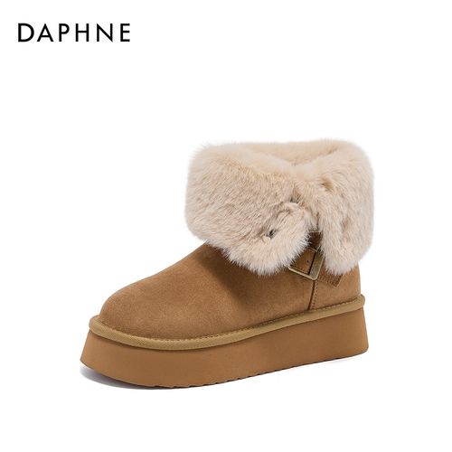 【宋茜代言】达芙妮新款轻职风时尚百搭加厚加绒厚底增高保暖雪地靴主图