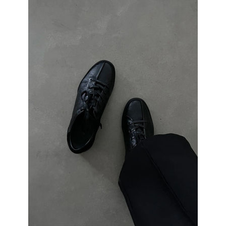 cleanfit极简小黑鞋老钱风懒人德训鞋男复古通勤商务方头德比鞋子