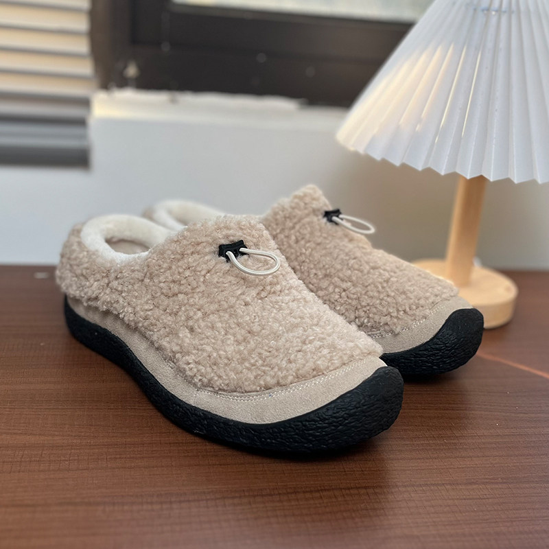 小羊蹄勃肯鞋男情侣冬季加绒加厚平底休闲防寒保暖穆勒户外雪地棉主图